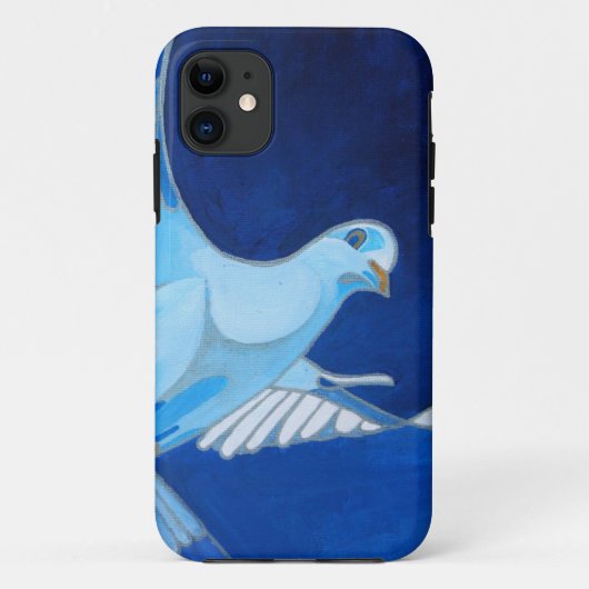 Kunstmatige duif omtrek kunst in Cerulean Blue Case-Mate iPhone Case (Achterkant)