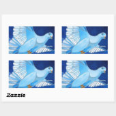 Kunstmatige duif omtrek kunst in Cerulean Blue Rechthoekige Sticker (Vel)