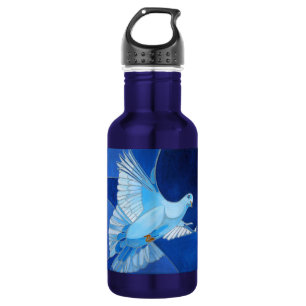 Kunstmatige duif omtrek kunst in Cerulean Blue Waterfles