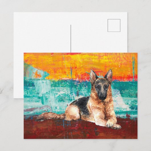 Kunstmatige Duitse Abstracte schilderijen in Sheph Briefkaart (Voorkant / Achterkant)