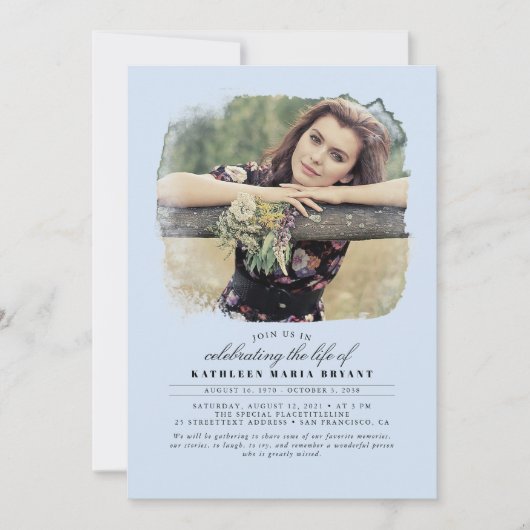 Kunstmatige elegante viering van het leven Funeral Kaart (Voorkant)