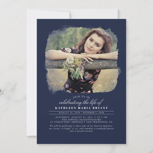 Kunstmatige elegante viering van het leven Funeral Kaart (Voorkant)