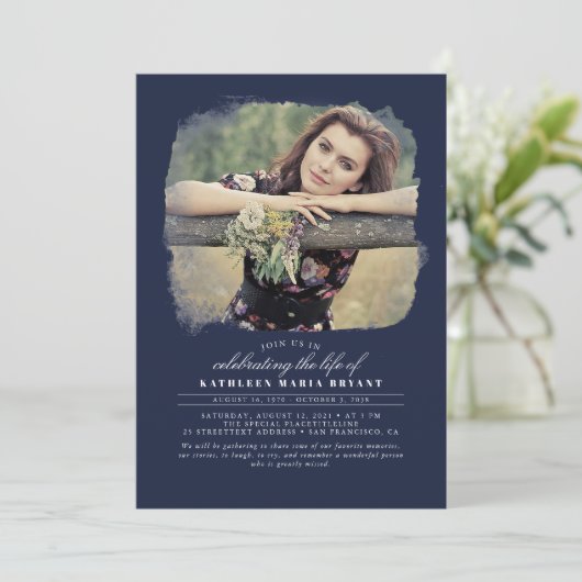 Kunstmatige elegante viering van het leven Funeral Kaart (Staand voorkant)