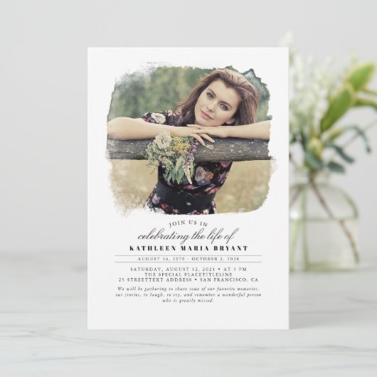 Kunstmatige elegante viering van het leven Funeral Kaart (Staand voorkant)