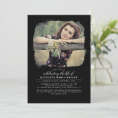 Kunstmatige elegante viering van het leven Funeral Kaart (Staand voorkant)