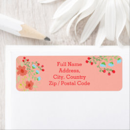 Kunstmatige Floral Return Address Label