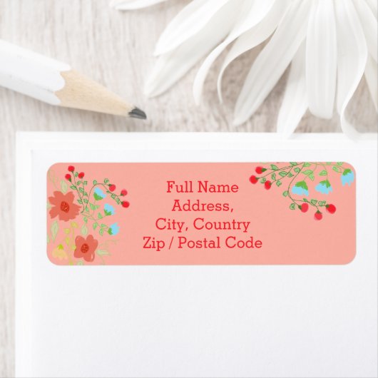 Kunstmatige Floral  Return Address Label (Insitu)