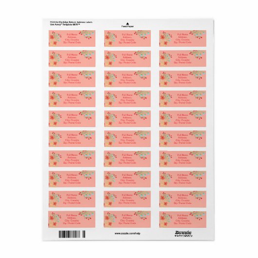 Kunstmatige Floral  Return Address Label (Full Sheet)