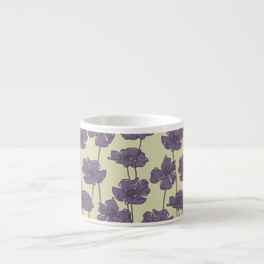 Kunstmatige florale achtergrond espresso kop (Voorkant)