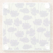 Kunstmatige  florale achtergrond glazen onderzetter (Achterkant)