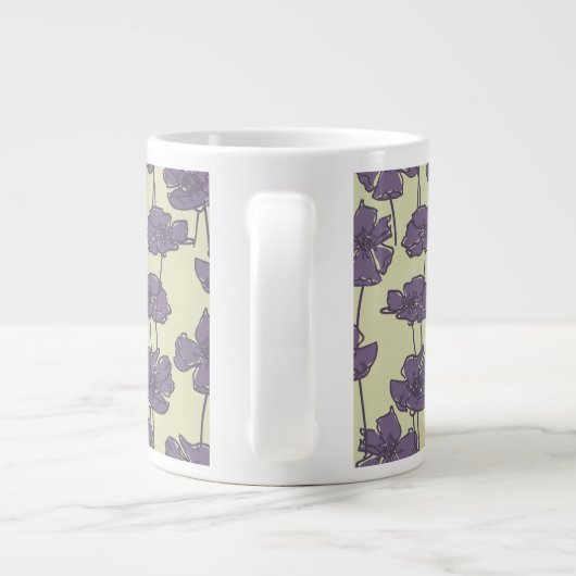 Kunstmatige  florale achtergrond grote koffiekop (Achterkant)