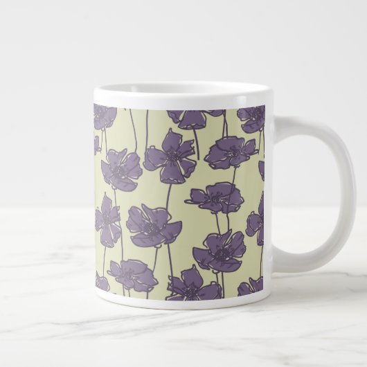 Kunstmatige  florale achtergrond grote koffiekop (Rechts)