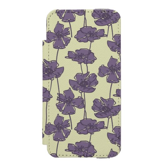 Kunstmatige  florale achtergrond incipio iPhone portemonnee hoesje (Voorkant Agenda)