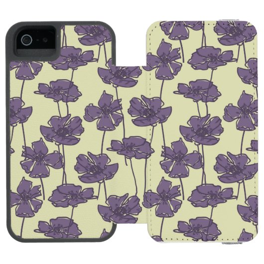 Kunstmatige  florale achtergrond incipio iPhone portemonnee hoesje (Agenda Open)