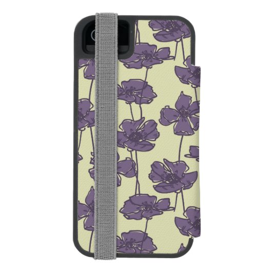 Kunstmatige  florale achtergrond incipio iPhone portemonnee hoesje (Agenda Achterkant)