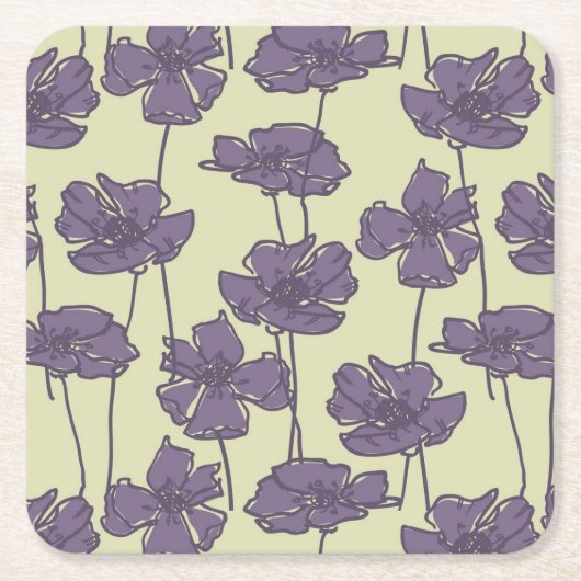 Kunstmatige  florale achtergrond kartonnen onderzetters (Voorkant)