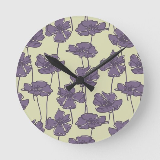Kunstmatige florale achtergrond ronde klok (Voorkant)