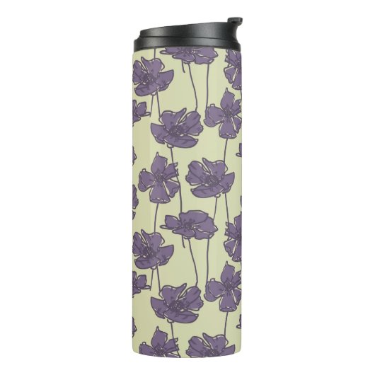 Kunstmatige  florale achtergrond thermosbeker (Gedraaid links)