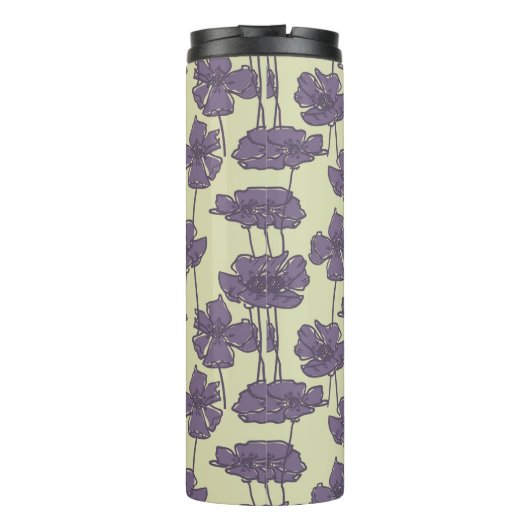 Kunstmatige  florale achtergrond thermosbeker (Achterkant)