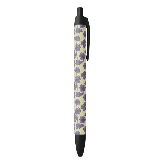 Kunstmatige florale achtergrond zwarte inkt pen (Achterkant (Verticaal))