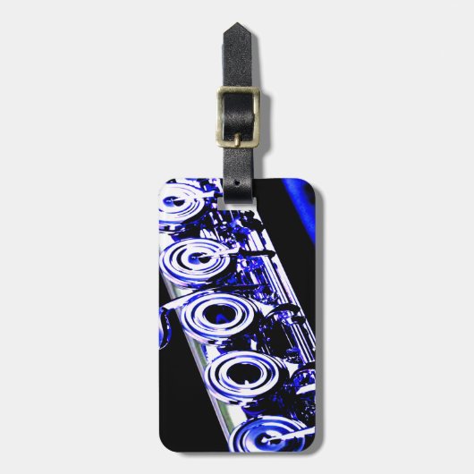 Kunstmatige flute Silver Metal Beauful Fun Bagagelabel (Voorkant verticaal)