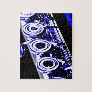 Kunstmatige flute Silver Metal Beauful Fun Legpuzzel