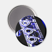 Kunstmatige flute Silver Metal Beauful Fun Magneet (Voorkant / Achterkant)