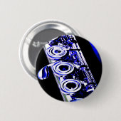 Kunstmatige flute Silver Metal Beauful Fun Ronde Button 5,7 Cm (Voorkant /achterkant)