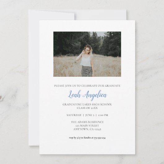 Kunstmatige foto-Afstuderen Aankondiging (Achterkant)