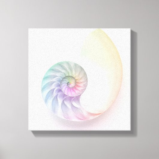 Kunstmatige gekleurde nautilus afbeelding canvas afdruk (Voorkant)