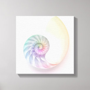 Kunstmatige gekleurde nautilus afbeelding canvas afdruk