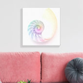 Kunstmatige gekleurde nautilus afbeelding canvas afdruk (Insitu (Woonkamer))