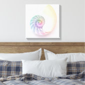 Kunstmatige gekleurde nautilus afbeelding canvas afdruk (Insitu (Slaapkamer))