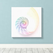 Kunstmatige gekleurde nautilus afbeelding canvas afdruk (Insitu (Houten vloer))