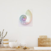 Kunstmatige gekleurde nautilus afbeelding poster (Keuken)