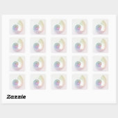 Kunstmatige gekleurde nautilus afbeelding vierkante sticker (Vel)