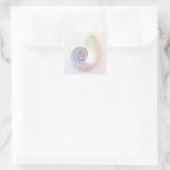 Kunstmatige gekleurde nautilus afbeelding vierkante sticker (Tas)