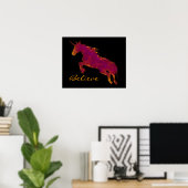 Kunstmatige gekleurde unicorn met geloofstekst poster (Thuiskantoor)