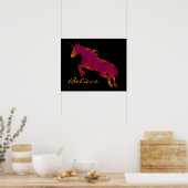 Kunstmatige gekleurde unicorn met geloofstekst poster (Keuken)