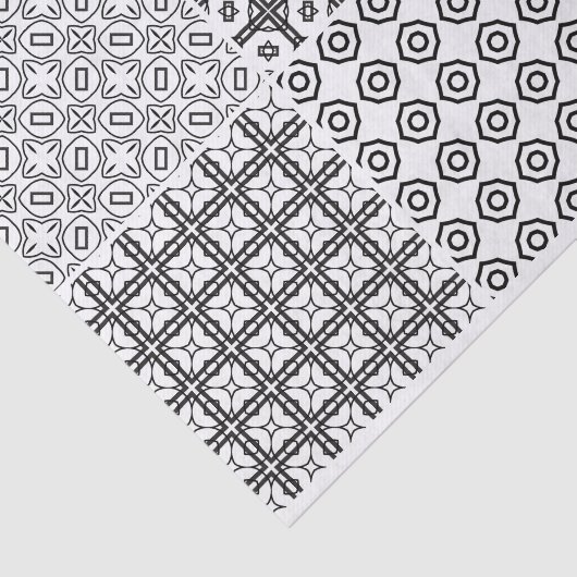 Kunstmatige geometrische cirkelraster Zwarte witte Tissuepapier (Detail)