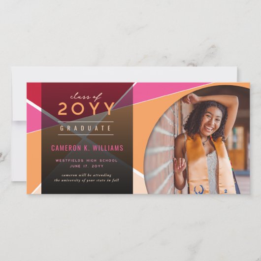 Kunstmatige geometrische kleuren blokkeren Foto-Af Aankondiging (Voorkant)