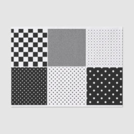 Kunstmatige geometrische Stippen vierkantjes Zwart Tissuepapier