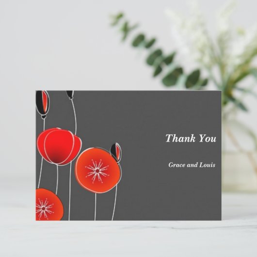 Kunstmatige, gestileerde poppen op een donkere ach bedankkaart (Staand voorkant)