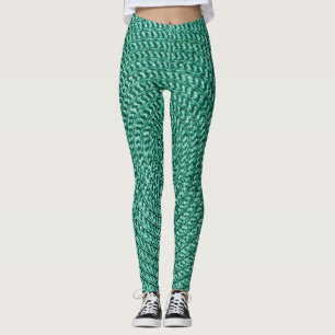 Kunstmatige gevlochten groene stof textuur. leggings