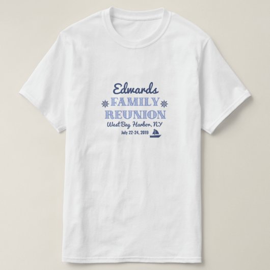Kunstmatige gezinshereniging in zee en Bleek blauw T-shirt (Design voorkant)