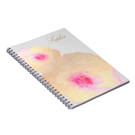 Kunstmatige goudbloemen Waterverf Kunst op maat Notitieboek (Rechterzijde)