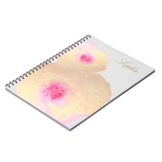 Kunstmatige goudbloemen Waterverf Kunst op maat Notitieboek (Linkerzijde)