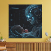 Kunstmatige gratie - moederschapsrobot en Baby Canvas Afdruk (Insitu (Woonkamer))
