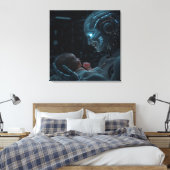 Kunstmatige gratie - moederschapsrobot en Baby Canvas Afdruk (Insitu (Slaapkamer))