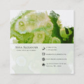 Kunstmatige groene Abstracte Waterverf Vierkante Visitekaartje (Achterkant)